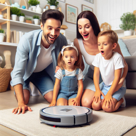 Family amazed at their robot vacuum