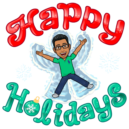 Bitmoji wishing happy holidays